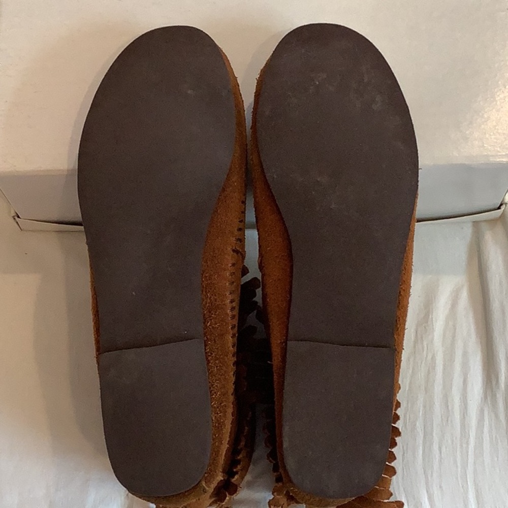 MINNETONKA Ankle Height Suede Moccasins - Picture 4 of 5
